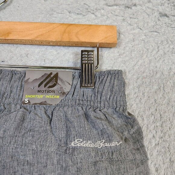 Eddie Bauer Motion Shorts Men's Small Heather Gray Woven 8" Inseam Outdoor NWT - Picture 3 of 13